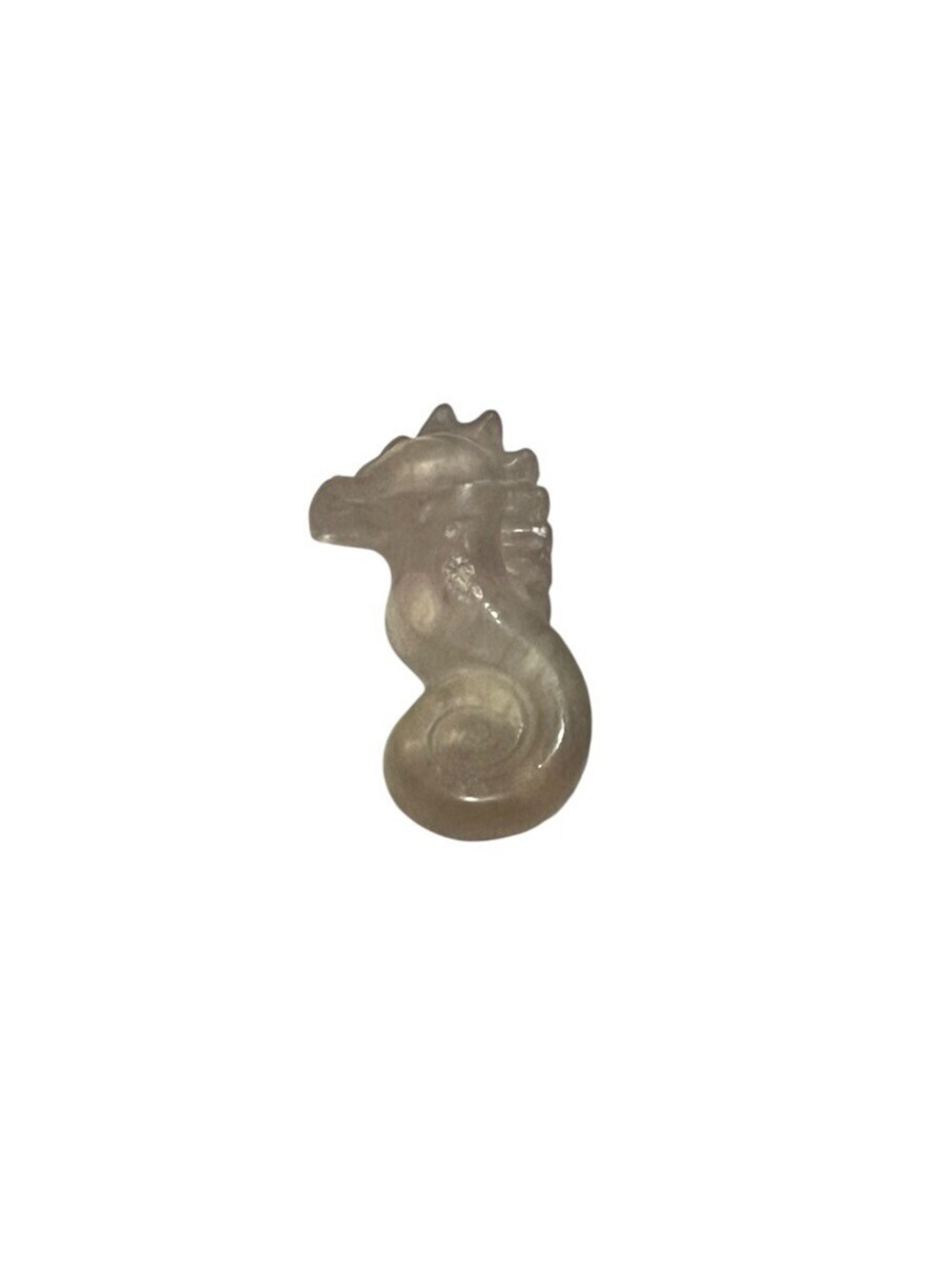Mini Quartz Seahorse Carving Gray Brown Polished Crystal Figurine 1–2 Inch